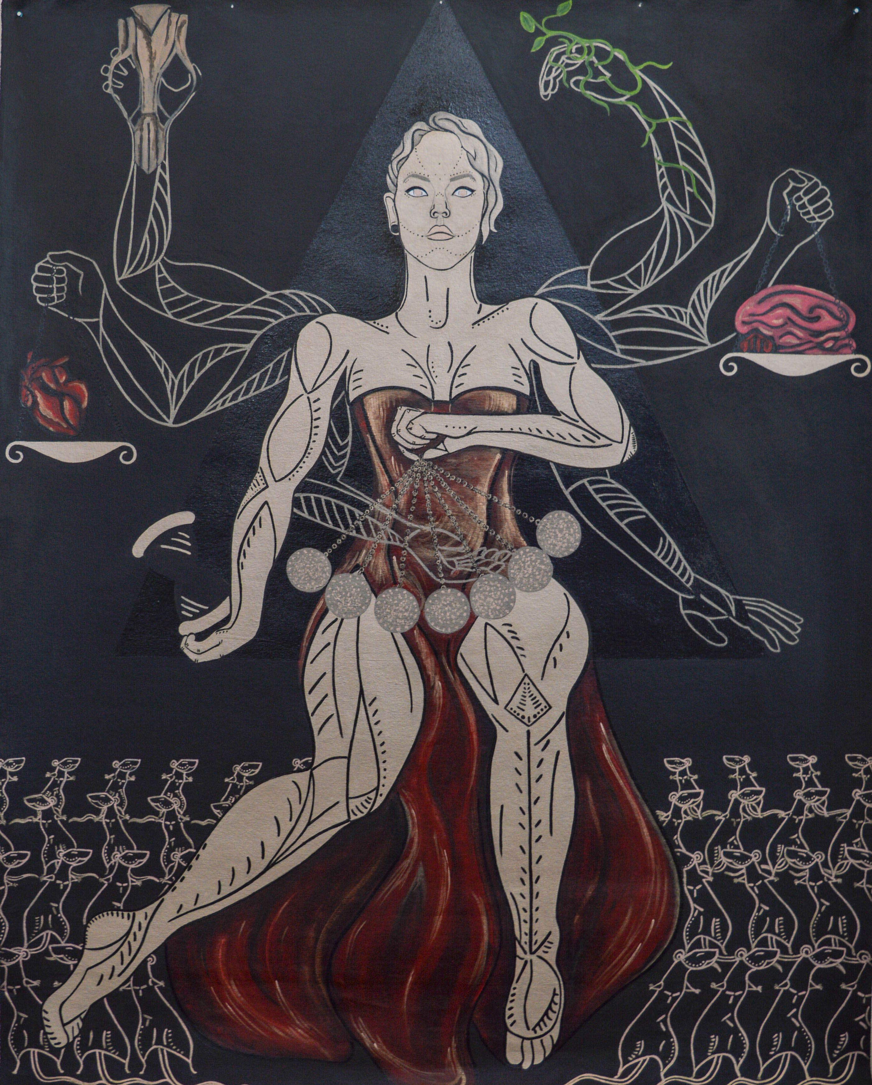 "I Am the Rat Queen," acrylic and oil on panel, by Heath Rössler, CSUSB master of fine arts candidate.
